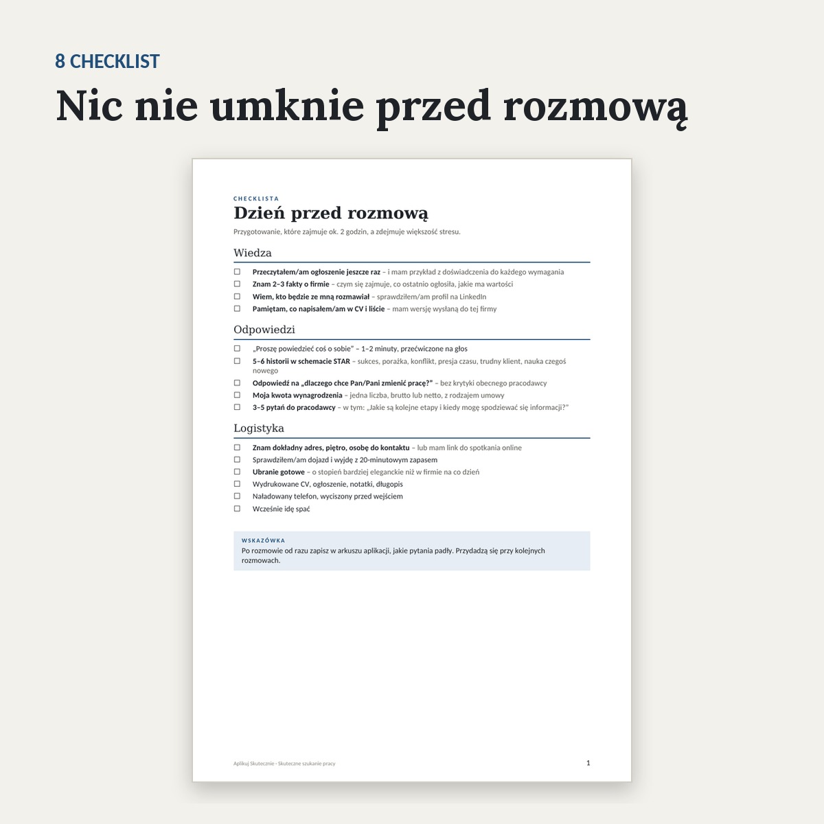 8 checklist