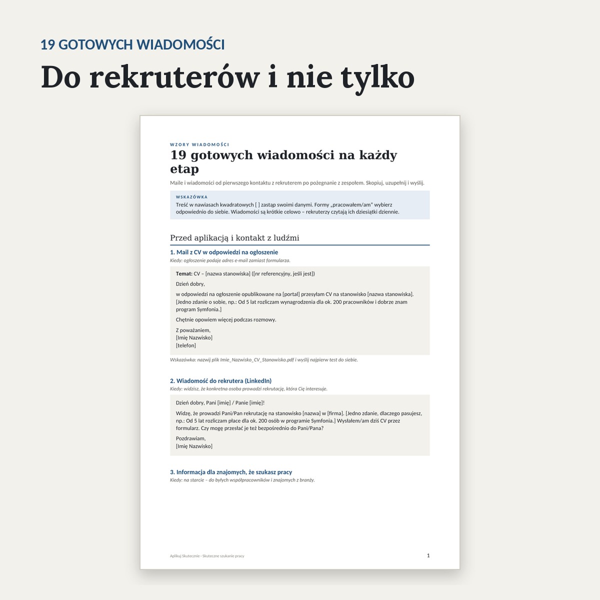 19 wiadomości i 3 dokumenty